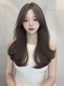 韓国/小顔/黒髪/ココアベージュ/銀座/レイヤーカット