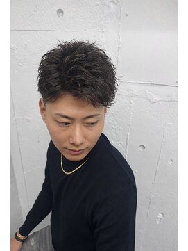 メンズ ラピス(Men's Lapis) ビジネス対応ニュアンスパーマ×清潔感フェード