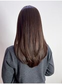 ロングココアベージュ韓国ヘア顔周りレイヤー_ba571192