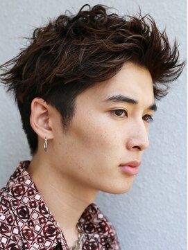 アフロート ディル(AFLOAT D'L) 七三オールバック ツイストパーマ ビジネス かき上げヘア