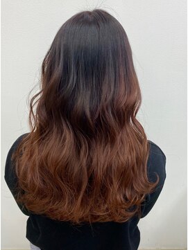 トウキョウヨシつね 御幸ヶ原店(TOKYO Yoshi) ピンクブラウンのバレイヤージュグラデーション☆髪質改善