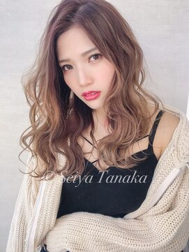 エル(elle) 毛先パーマことりベージュウォーターフォール黒髪カタログ錦糸町