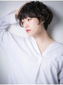ネイビーカラーニュアンスマニッシュショートw川口10代20代30代