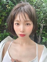 フラッグ ヘアー 天神西通り店(Flag HAIR) シースルーボブ☆ワイドバング☆イルミナカラーグレージュ