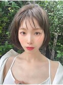 シースルーボブ☆ワイドバング☆イルミナカラーグレージュ