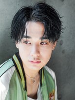 アルファ 新宿(alpha)&nbsp;サーフカール/ 刈り上げセンターパート/ブルーブラック[新宿駅]