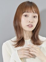 バイオレット 表参道店(Violet)&nbsp;大人ガーリー チョコレートブラウン ぱっつん前髪 外ハネミディ