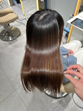 ロンドメリア 天神大名店(Lond Melia) ★くびレイヤーエモージュインナーグレージュ前髪ピンクベージュ