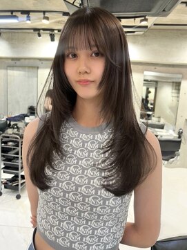 サイン 表参道(SIGN) 韓国ヘアグレージュカラーブリーチ無し髪質改善イヤリングカラー