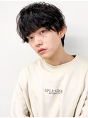 20代30代韓流☆ツイストパーマショートマッシュアッシュブラック