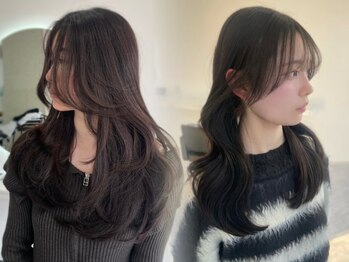 サジャ バイ エレン(SAJA by Ellen)の写真/おくれ毛やレイヤーで小顔効果やこなれ感UP★透明感カラーと合わせれば立体感が出て今っぽい韓国風ヘアに＊