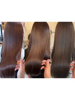 自然な仕上がりで真っ直ぐ過ぎないまとまるスタイルに。憧れのうる艶で柔らかな手触りがchloeで手に入る！