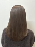 セミロング×髪質改善縮毛矯正×ベージュ×細毛×30代40代×藤崎