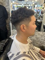 ラムール ショートソフトアフロ×フェードカット