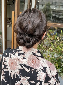 ハープット 府中けやき並木店(HearPut) 結婚式/二次会/イベント/シニヨン/大人女性/上品/ゆるふわ/暗髪