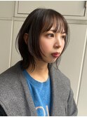 ミニウルフ顔まわりレイヤーイメチェン前髪アンブレラカラーボブ