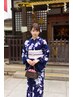 ≪小物付け放題≫レンタル浴衣orカジュアル着物（小紋）+着付+ヘアセット