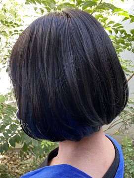 アンプヘアー 桂店(unpeu hair) 【白髪染めでもデザインします】インナーブルー