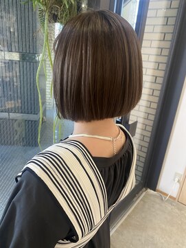 アールヘア ナチュラルアンドオーガニックサロン ナチュラルボブ×明るい白髪染め×白髪ぼかし×30代40代50代