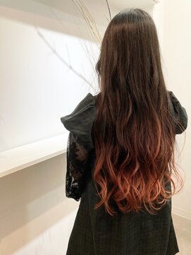 ラフ 原宿(L.a.a.g.f harajuku) アプリコットオレンジ グラデーションカラー@原宿