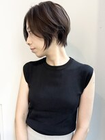 オーソ(AUTHO) 前髪/ショートヘア/斜めバング/グレージュカラー/丸型　k