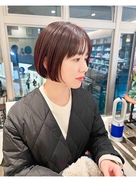 ビファインクーアヴェダ(Be fine coo AVEDA) 大人ボブヘアー ナチュラルベージュカラー 20代30代40代