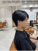 アッシュブラックカルマパーマベリーショートダークアッシュ