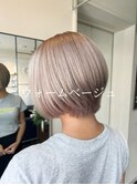 【W_SALON 河原町】ウォームベージュ×前下がりボブ