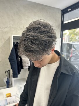 ブラスト(BLAST) メンズショート/ホワイトメッシュ/フェザーパーマ