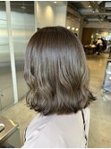 20代30代40代アッシュグレージュナチュラルボブ切りっぱなし
