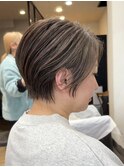 白髪ぼかし脱白髪染め似合わせショート40代50代60代♪