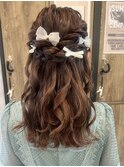 ハーフアップ　ヘアセット