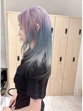 モリオフロムロンドン 大宮店(morio from London) 【坪井】ラベンダー×水色×ブラック