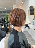 大人かわいい丸みのあるショートボブ