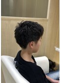 スパイキーショートにパーマでセットを楽に