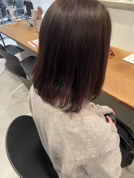 ピンクブラウンカラー/松井山手美容室