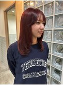 ブリーチなしでつくるワインレッド♪