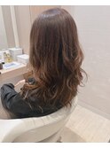 くびれヘア顔周りレイヤーボブ絶壁グレージュコテ巻風パーマ50代