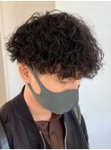 フェザーパーマサーフカール刈り上げセンターパート