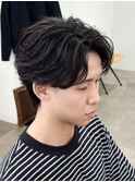 メンズニュアンスパーマフェザーパーマセンターパート
