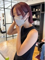ジリ(JILI)&nbsp;切りっぱなしレイヤーボブ×ボルドーピンク ▽福永