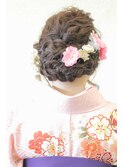 袴着物→洋服にも合う編み込みアレンジ