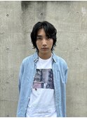 ◎メンズボブウルフメンズミディアムメンズロングワックスなし