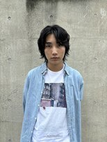 ◎メンズボブウルフメンズミディアムメンズロングワックスなし