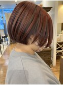 秋色デザインハイライトカラー×ボブスタイル×上大岡駅近く