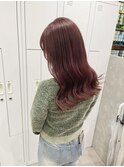 髪質改善デジタルパーマ・チェリーレッド・韓国風巻き