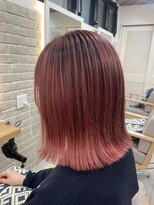 レッドグラデーションバレイヤージュ