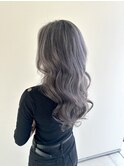 グレージュ/ハイライト/ロングヘアー