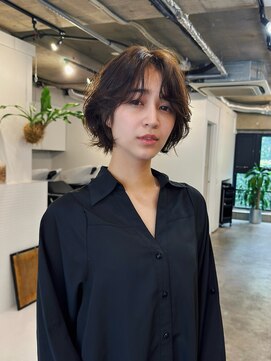 ヒュージ 表参道(huge) ショートボブ/ミニボブ/ニュアンスパーマ/顔周りカット/20代30代