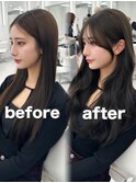 前髪顔まわり韓国ヘアレイヤーカットサイドバンク2wayバンク韓国
